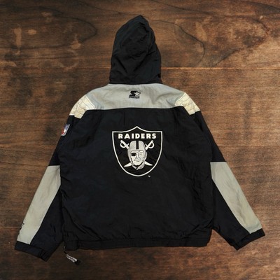 Vintage 90 s Oakland Raiders NFL Starter Puffer Jacket Pullover Men s Large