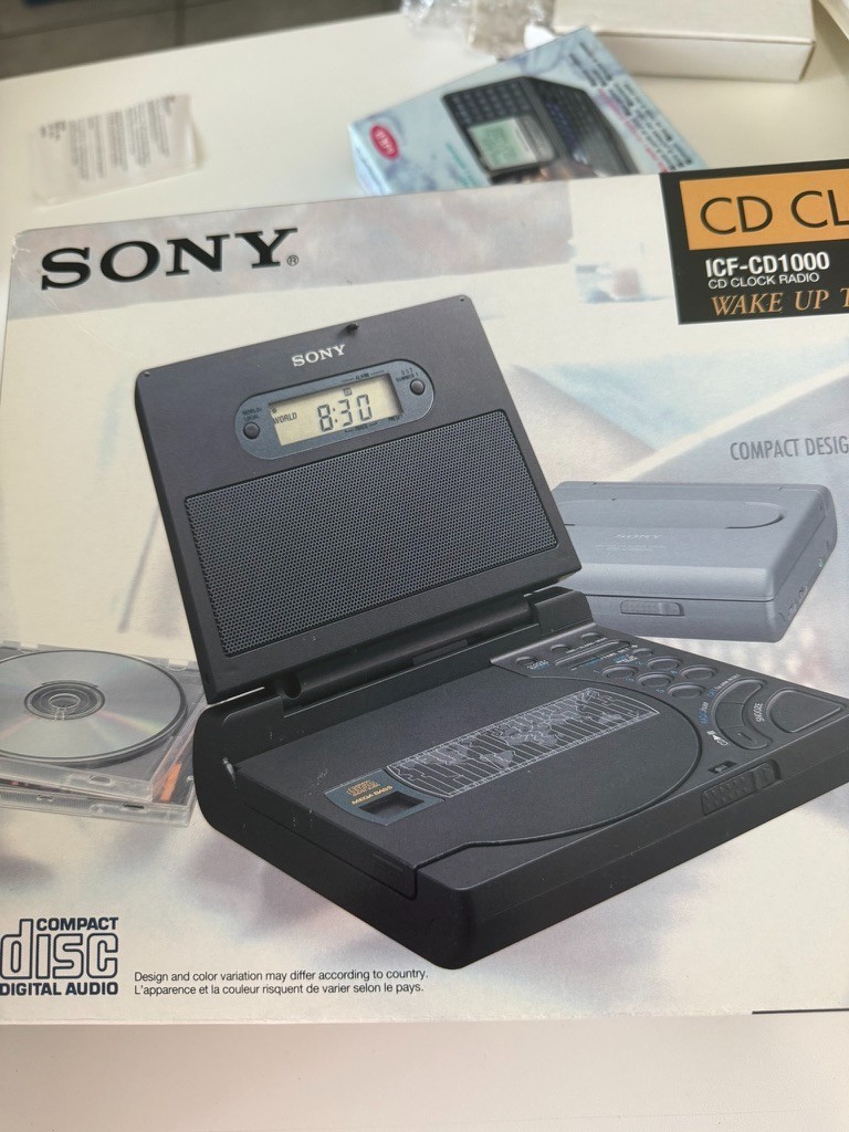 Vintage Sony ICF-CD1000 CD Clock Radio Portable CD Player Alarm AM/FM
