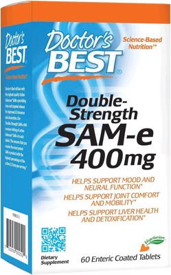Doctor's Best SAM-e 400 mg, Vegan, Gluten Free, Soy Free, Mood and Joint Support
