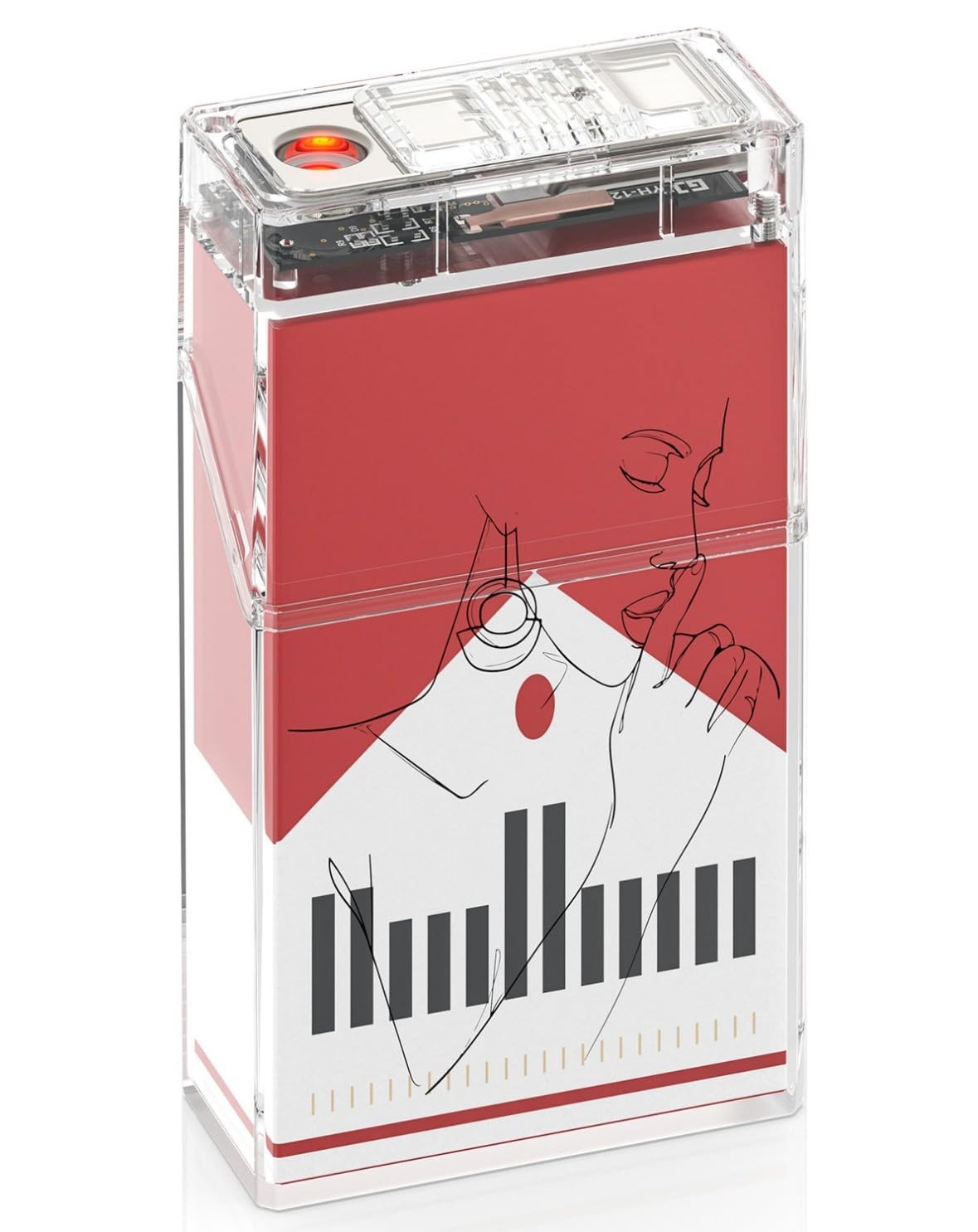 RED, Cigarette Case with Lighter, Cigarette Case King Size f