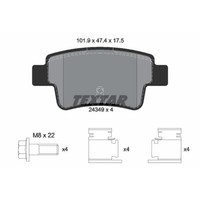 Textar BremsbeläGe Bremsbelegsatz Hinten FüR Fiat Punto Evo Grande