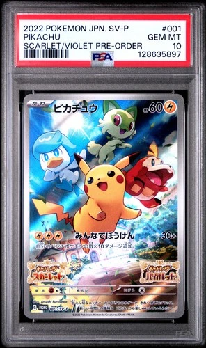 2022 Pikachu 001/SV-P Scarlet & Violet Pre-order Pokemon Japanese PSA 10