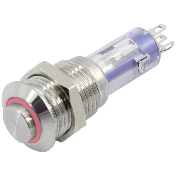 TruComponents Pushbutton ,Panel Mount,Off/(On),NO/NC,Solder