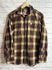 Carhartt Flannel Hubbard Shirt Mens Size M Plaid Long Sleeve Button Up Workwear