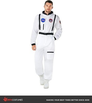 Weißes Astronaut Kostüm Herren NASA Astronautanzug Overall Space Faschingskostüm