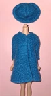 Vintage Barbie or Clone Plaid Jacket Coat & Matching Hat