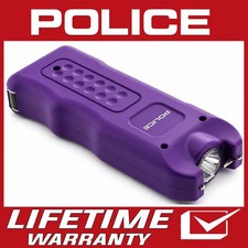 POLICE Stun Gun 628 High Voltage Rechargeable Flashlight & Personal Alarm Purple
