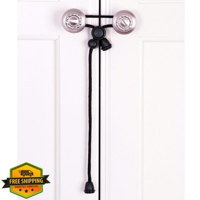 KisCords Black Cabinet Locks No Drill