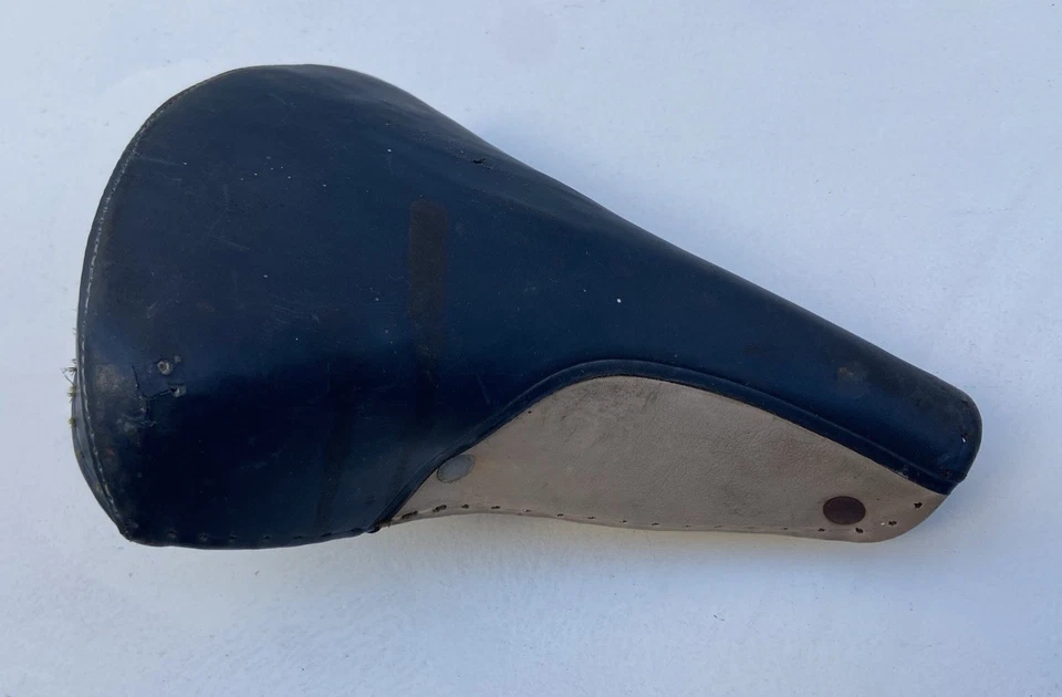 Vintage San Marco Bicycle Saddle in Blue & White Made In Italy - Image 2 of 4