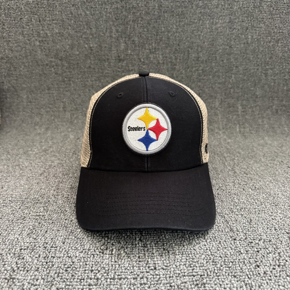'47 Brand Pittsburgh Steelers Trucker Snapback Black Tan One Size NFL Hat