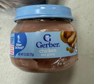 Gerber Chicken & Gravy Baby Food 2.5 oz Jars 10-Pack Stage 2 Sealed Case 7/31/26