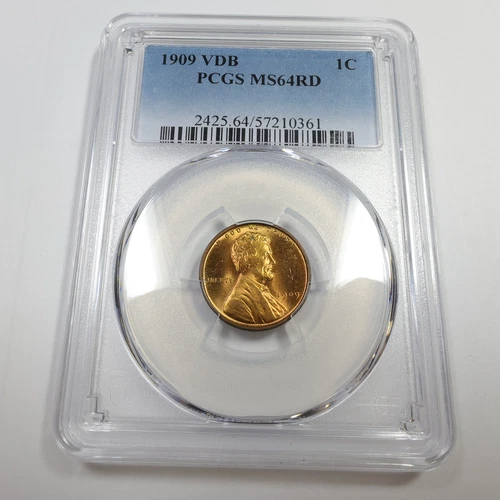 1909 P VDB PCGS MS64 RD Red - Lincoln Wheat Penny Cent 1c US Coin #56841A