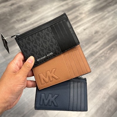 Michael Kors Men's Cooper Slim Zip Card Wallet Leather/Signature
