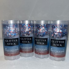 4 Sealed Red White  Blue Glitter Sticks For Face Body  Hair