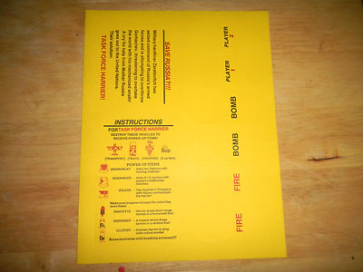 TASK FORCE HARRIER  INSTRUCTION STICKERS  NEW OLD STOCK  arcade  video game SH