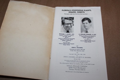 Floridas giftige Pflanzen Schlangen Insekten Hardcover Buch AKTUALISIERT 1992 Englisch - Bild 3 von 4