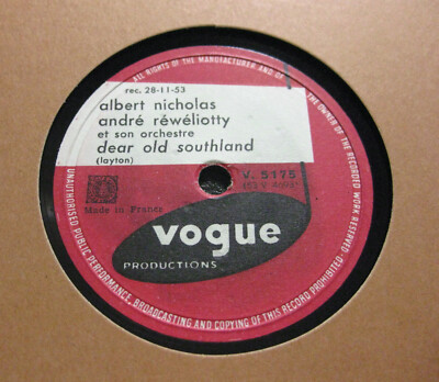 ALBERT NICHOLAS ANDRE REWELIOTTY Dear Old Southland / Sensation VOGUE (353)