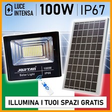 Faro 196 Led con Pannello Energia Solare 100W Batteria al Litio 12H LUCE INTENSA