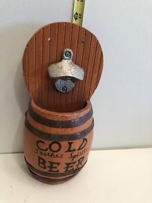 Cold Beer Soothes Spirits, Hanging Keg. Wall Mount Man Cave Must Have