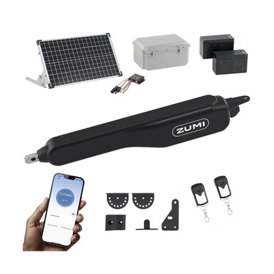 ZUMI WS1 Solar Gate Opener, App Control Automatic Swing Gate Opener for Gates...