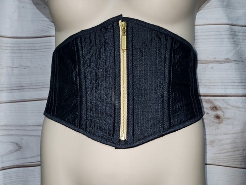 Corset Story UK 24 UnderBust Waspie Waist Zip Lace Back Fetish Steampunk Cincher - Picture 7 of 20