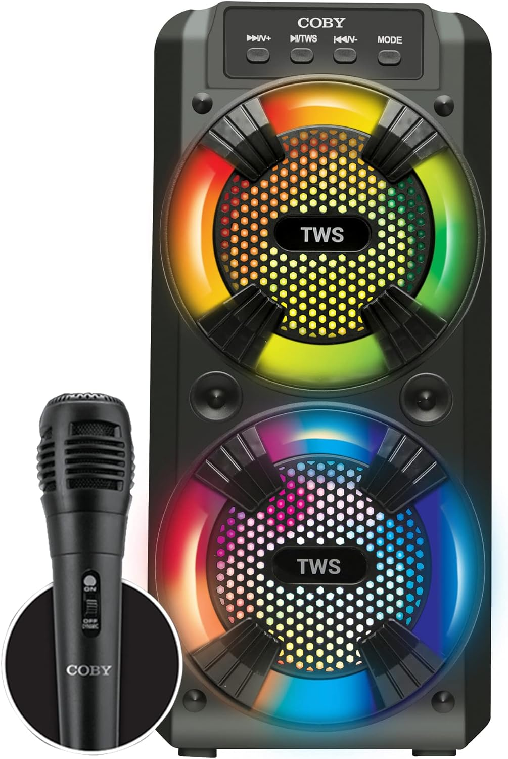 12-Hour Rechargeable True Wireless Speaker with Multicolor LED Lights, Portable Design