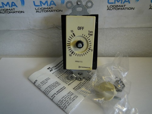 INTERRUPTOR TEMPORIZADOR DE APAGADO AUTOMÁTICO INTERMATIC FD15MC MARFIL 15 MIN 120V 20A 1P1D SPST*NUEVO - Imagen 2 de 2