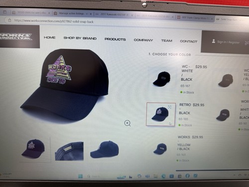 WORKS CONNECTION SNAP BACK RETRO HAT! NEW!! NICE!! 65-165 RETRO MOTO HATS - Picture 7 of 7