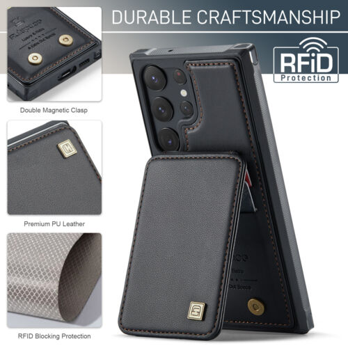 For Samsung Galaxy S23 Ultra S22 S21 Plus RFID Blocking Leather Wallet Card Case - Picture 73 of 79