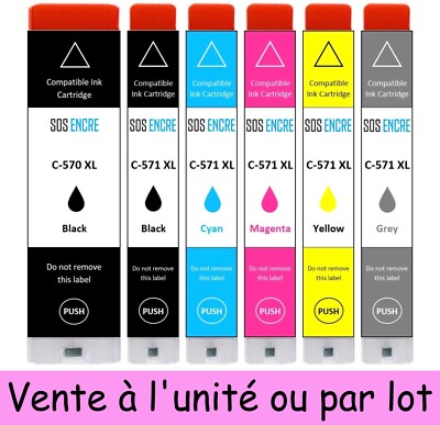 Cartouche D'encre Canon 570 Noir + 571 Cyan, Magenta, Jaune - Neuf Sous Blister, Original
