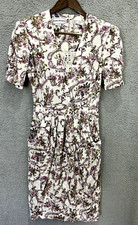 Vtg 90s Karin Stevens Dress 6 Floral Puff Sleeve Cottagecore Prairie Lace Modest