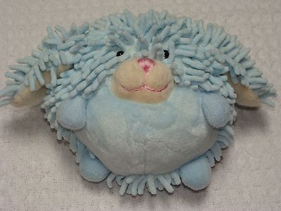 Color Rich Blue Nubby Teddy Bear Round Ball Shape Soft Stuffed Toy Nubs 6''
