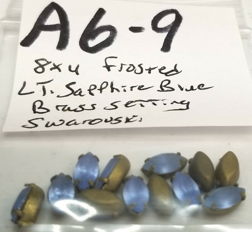 12 Vtg Navette 8x4mm 7x5mm Swarovski Rhinestone Loose & brass set Findings 5004 - 第 41/70 張圖片