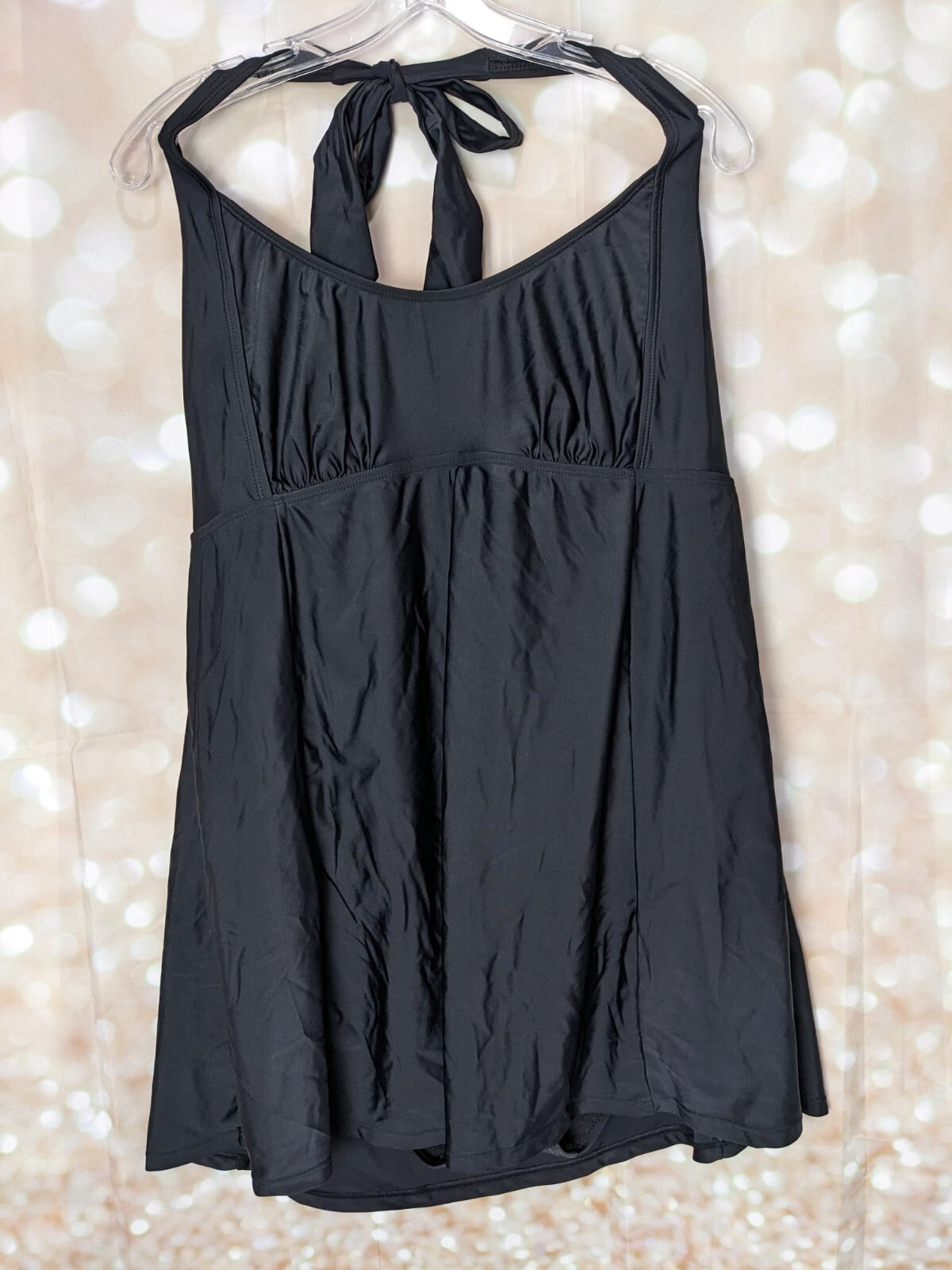 Basic Editions Women's Solid Black Halter Style B… - image 1