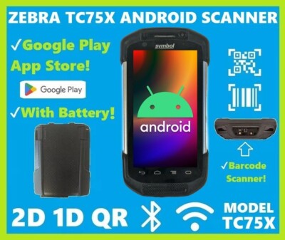  Zebra TC75X Android 2D/1D/QR Barcode Scanner, Verizon Compatible, Battery!   