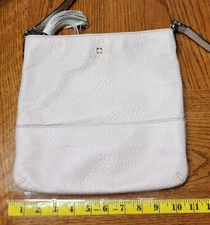 Kate Spade Light Pink Pebbled Leather With White Tassel And Crossbody Strap
