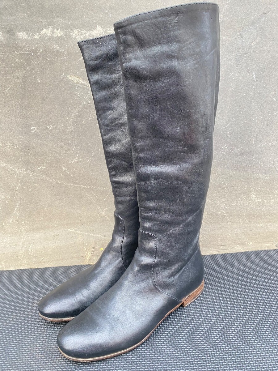 Prada Boots Women Vintage Black Riding Tall Knee Boot Size Prada Boots Women Vintage Black Riding Tall Knee Boot Size