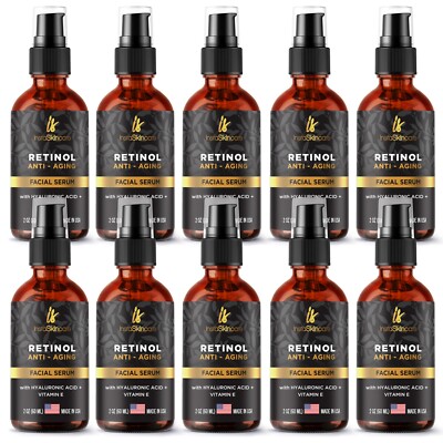 10 pack Retinol Face Serum Hyaluronic Acid Vitamin C E Aloe Vera Anti aging  2oz | eBay