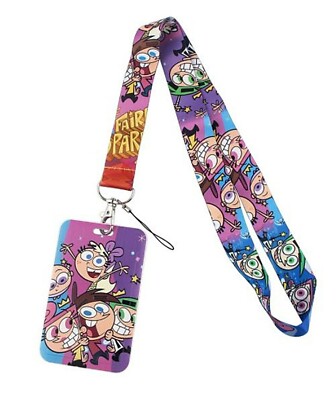 Fairly OddParents Characters Themed Lanyard w/ ID Holder Keychain