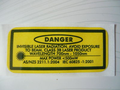 10+5  DANGER, INVISIBLE LASER RADIATION, AVOID EXPOSURE TO BEAM. self adhesive