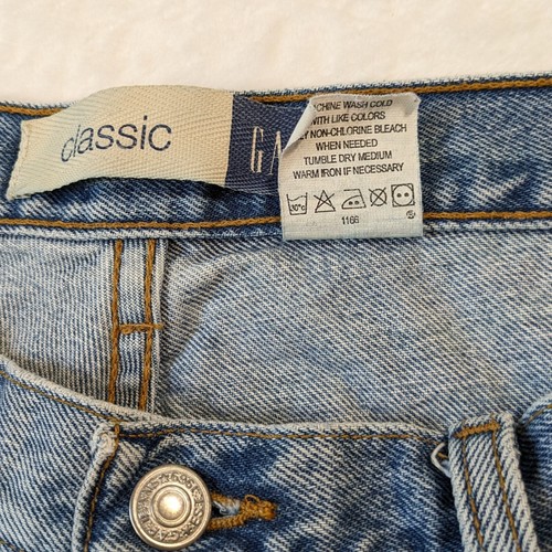 GAP Classic Fit High Rise Relaxed Jeans 14Long Tapered Leg Medium Wash Faded - Picture 3 of 10