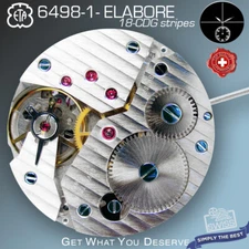 MOVEMENT ETA UNITAS 6498-1, ELABORE, 18-STRIPES, CDG, BLUE SCREWS, SWISS MADE