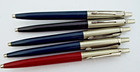 Lot 5 Parker Jotter Ballpoint Pen 3-Royal Blue 1-Maroon 1-Black Chrome Steel cap — photo 2