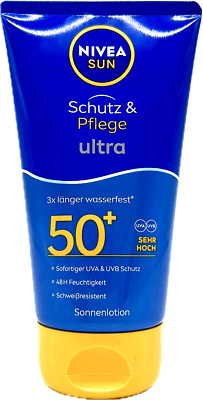 1x NIVEA SUN Schutz & Pflege Ultra Sonnencreme / Sonnenlotion 50+ LSF, 1x 150ml