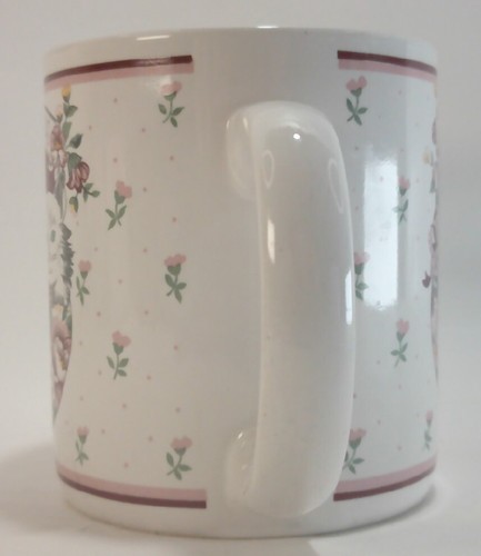 K.I.C. Franco Coffee Mug Friends Cats and Flowers Pink and White 10 oz. - Picture 2 of 6