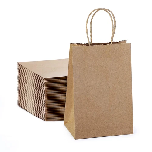 Bulk Kraft Paper Bags Gift Shopping Carry Craft Brown Retail Bag with Handles AU - Picture 11 of 11