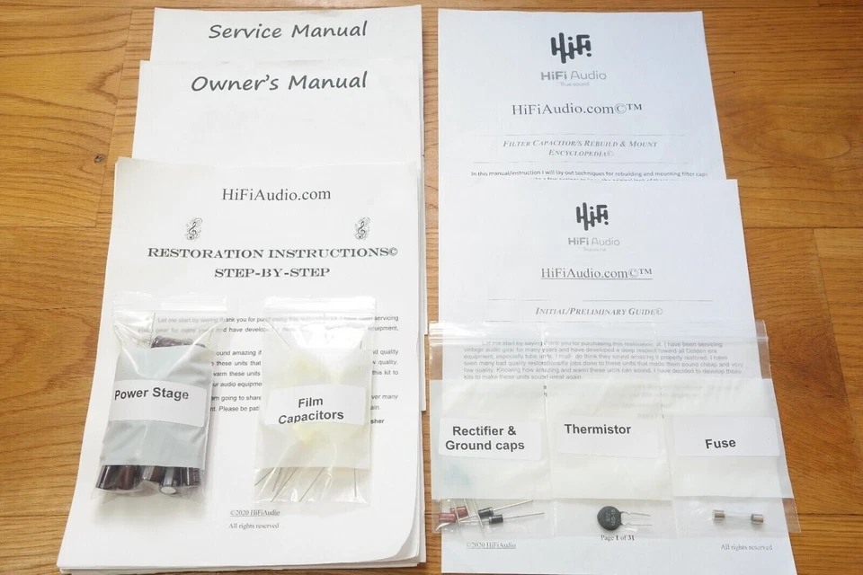 McIntosh MC225 Amplificador Restauración Tapa Reparación Actualización Reconstrucción Kit Condensador Foto 2 de 4
