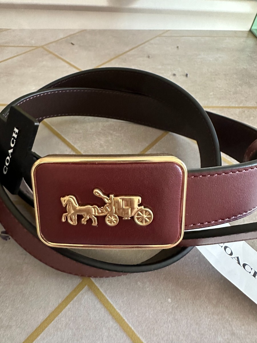 coach grace plaque buckle belt