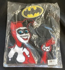 DC Comics Batman Harley Quinn Black Winter Jacquard Knit Slouch Beanie Hat NWT