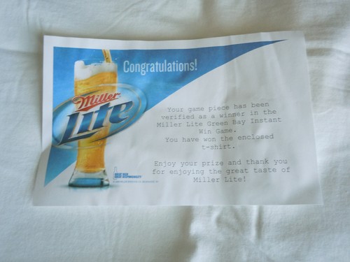 Green Bay Packer XL Miller Lite Packers T-Shirt give-away. New, old stock! - Picture 7 of 7